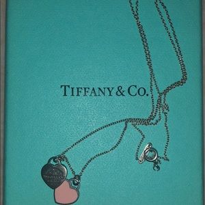 Authentic Mini double heart Tiffany Necklace